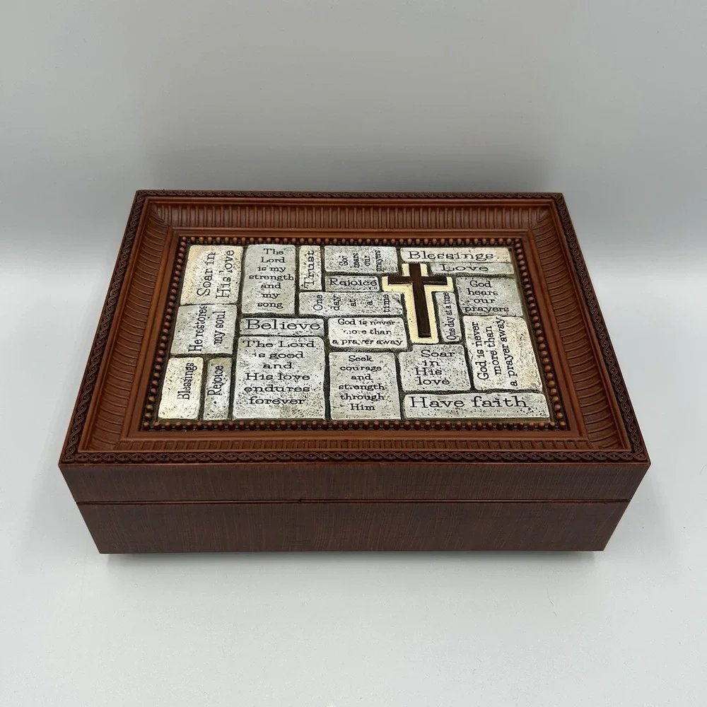 Sankyo Wooden Inspirational Music Jewelry Box‎ Religious